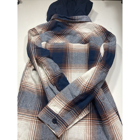 Primark Boys Flannel Hoodie Shacket Fleece Lined Size 9 10 NWT - Picture 6 of 12